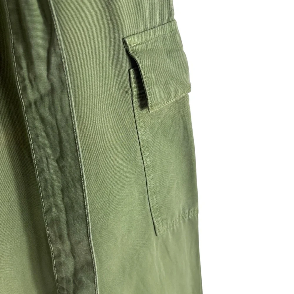 ZARA Paperbag High Waist Belted Cargo Pants in Army Green Size Large — WOW!!!